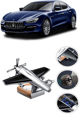 YUNEIK Car Solar Air Freshner Automatic Rotating Diffuser YK_SILVER-SINGLE-FAN-357(100 g)