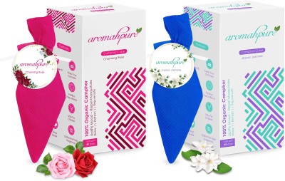 Aromahpure Camphor Cone/Cube (Rose+Jasmine)-Room Freshener,Bathroom,Car Freshener Blocks(2 x 1 Units)