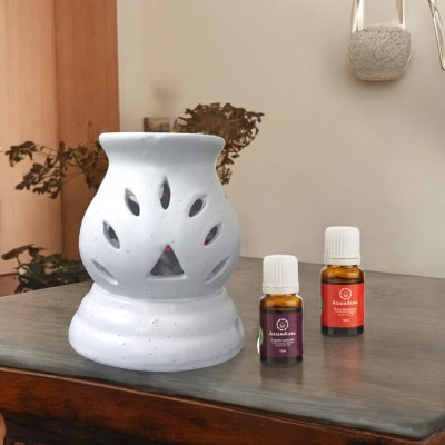 Asian Aura Aroma Oil Burner electric Ceramic Diffuser for Room Fragrance Diffuser Set(3 x 3.33 ml)