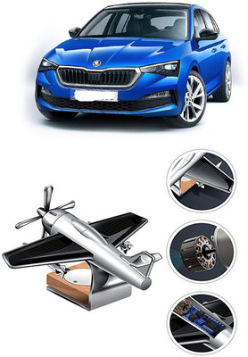 YUNEIK Car Solar Air Freshner Automatic Rotating Diffuser YK_SILVER-SINGLE-FAN-481(100 g)