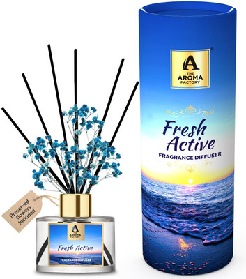 The Aroma Factory Fresh Active Diffuser Set Reed Diffuser Set (Fresh Active, 100ml Pack of 1)(100 ml)