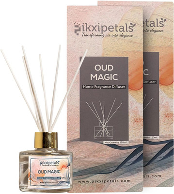 PIKXIPETALS OUD Magic Diffuser Set Oud Magic Reed Diffuser – 120ml Natural Fragrance Air Freshener for Home, Office, and Spa – Long-Lasting Odor Eliminator, Perfect for Gifting or Personal Use (Pack of 2)(2 x 60 ml) PIKXIPETALS OUD Magic Diffuser Set Oud Magic Reed Diffuser – 120ml Natural Fragrance Air Freshener for Home, Office, and Spa – Long-Lasting Odor Eliminator, Perfect for Gifting or Personal Use (Pack of 2)(2 x 60 ml)