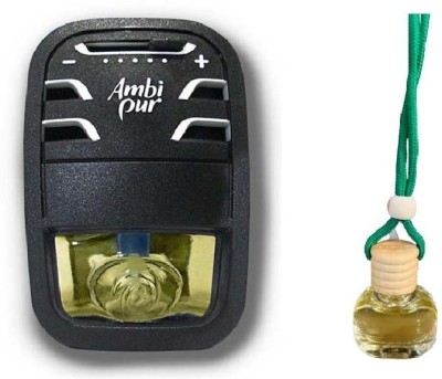 Ambipur Car Air Freshener-Exotic Jasmine, Starter Kit Essential oil hanging Perfume Blocks, Diffuser Set(7.5 ml)