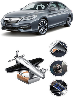 YUNEIK Car Solar Air Freshner Automatic Rotating Diffuser YK_SILVER-SINGLE-FAN-144(100 g)