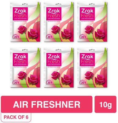 Zrak Pocket Air Freshener Refreshing Rose For Home, Bathroom, Toilet, Car & Wardrobe Blocks Pocket Air Freshener Refreshing Rose For Home, Bathroom, Toilet, Car & Wardrobe(6 x 10 g)