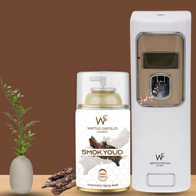 Wattle Castillo Automatic Air Freshener Dispenser(Machine03-Dis+Smokyoud Refill -265ml) 3000+ Automatic Spray WC-Machine03-Dis+Smokyoud(2 Units)