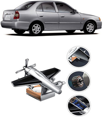 YUNEIK Car Solar Air Freshner Automatic Rotating Diffuser YK_SILVER-SINGLE-FAN-170(100 g)