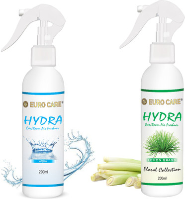 Euro Care Lemon Grass, Aqua Car Freshener Spray Lemon Grass-Aqua-Scent(2 x 200 ml)
