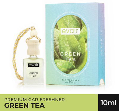 EVAIR Green Tea Car Freshener Diffuser Car Air Freshener with Essential Oils Fragrance in Glass Bottle(10 ml)