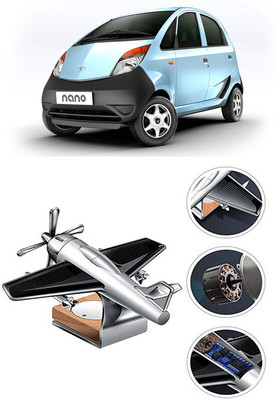 YUNEIK Car Solar Air Freshner Automatic Rotating Diffuser YK_SILVER-SINGLE-FAN-531(100 g)