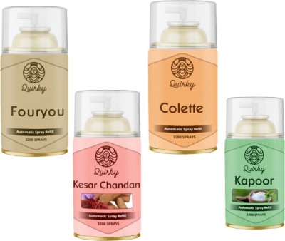 Quirky Fouryou, Kesar Chandan, Kapoor, Colette Automatic Spray, Refill(4 x 300 ml)