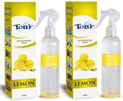 TOBY 2 LEMON AIR FRESHENER ,250 ml each,pack of 2. Spray(2 x 250 ml)