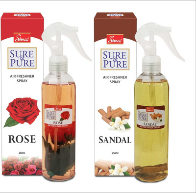 Simco ROSE AND SANDAL, AIR FRESHNER SURE PURE Spray SURE PURE(2 x 250 ml)