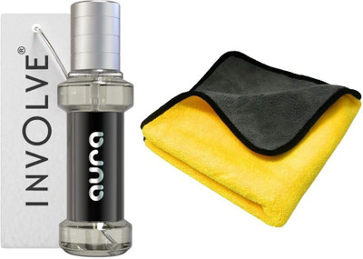Involve elements Aura car perfume (Pack 1) with Microfiber Cotton Cloth (Combo) Car Freshener Spray elements car perfume (Pack 1) with Microfiber Cotton Cloth (Combo)(2 x 1 Units)