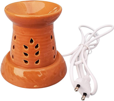 LANDSLIDE Ceramic Small Electric, Burner with Mirchi Bulb, Orange 11.5cm Diffuser PSI-SMALL-ELCTRC-ORANGE-FC(100 ml)