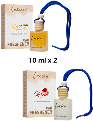 LUXIRE VANILLA Car Freshener Diffuser VANILLA & ROSE Car Freshener (Pack of 2)(2 x 10 ml)