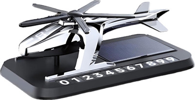 Budwill ® Solar Parking Number Plate Auto Rotating Helicopter Car Perfume Diffuser Set Solar Rotating Parking Number Plate Helicopter(1 Units)