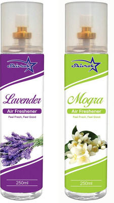 SHIVROH STAR Lavender, Mogra Spray LAVENDER & MOGRA Air Freshener, Room Freshener, Car Freshener 250ml Spray SVRS-LVDRMOGR-250ML Each - Pack of 2(2 x 250 ml)