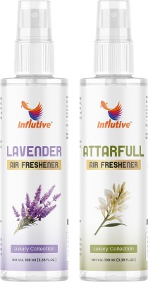 Influtive Air Freshener Original Lavender & Attarfull Air Freshener For Home,Car & Office Spray(2 x 100 ml)