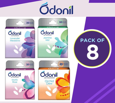 Odonil ORCHID, LEVENDER, JESMINE MIST Car Freshener Blocks Air Freshener DEW +JESMINE MIST+ LEVENDER+ MYSTIC (50G*4)(4 x 50 g) Odonil ORCHID, LEVENDER, JESMINE MIST Car Freshener Blocks Air Freshener DEW +JESMINE MIST+ LEVENDER+ MYSTIC (50G*4)(4 x 50 g)