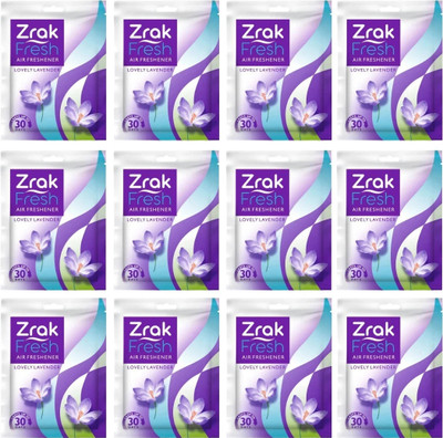 Zrak Lovely Lavender Car Freshener Blocks Pocket Air Freshener(12 x 1 Units)