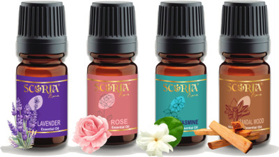 SCORIA Rose & Lavender, Jasmine & Sandalwood Diffuser Aroma Oil & Candle Diffuser(5 x 8 ml)