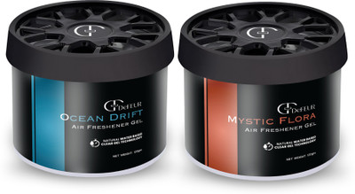 DeFEUR Ocean Drift & Mystic Flora, Gel Car Perfume, Long lasting Upto 45 Days Car Freshener Diffuser Gel Car Perfume Gel(2 x 120 g)