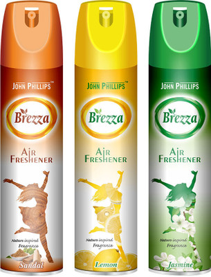 John Phillips SANDAL & LEMON & JASMINE Spray Brezza SANDAL, LEMON & JASMINE Air & Room Freshener 234 ml each(3 x 234 ml)