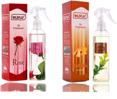 Formless rose, sandal Spray Rose 250ml Room Freshener 1pc. and Sandal 250ml Room freshener 1pc.(2 x 125 ml)