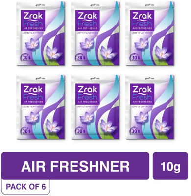 Zrak Pocket Air Freshener Lovely Levender For Home, Bathroom, Toilet, Car & Wardrobe Blocks Perfumed Air Freshener Lovely Levender Fragrance For Home, Bathroom, Toilet, Car & Wardrobe(6 x 10 g)