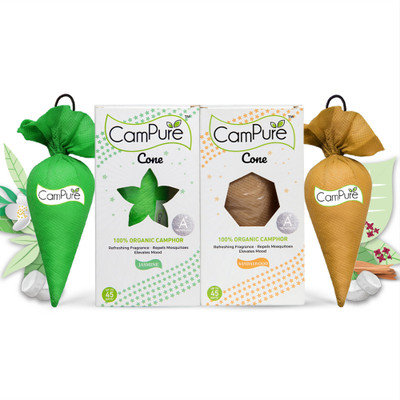 CamPure Cone Air Freshener - Sandalwood & Jasmine - Pack of 2 Potpourri Cone Air Freshener - Sandalwood & Jasmine - Pack of 2(2 x 1 Units)