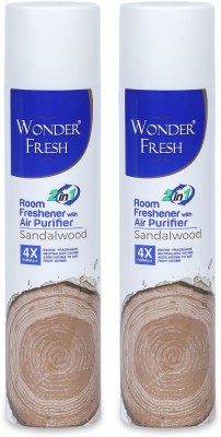 wonder fresh Sandalwood Room Freshener Spray for Home Office & Bedroom Long Lasting Fragrance Spray(2 x 235 ml)