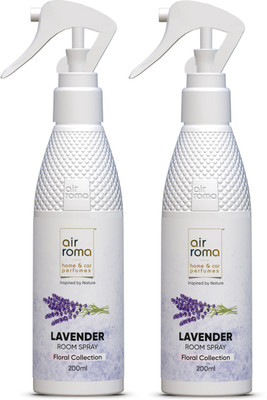 Airroma Lavender Pack of 2 Spray Long-lasting Odour Eliminator for Home, Hotel Rooms, Toilet & Office Use(2 x 200 ml)