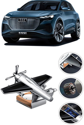 YUNEIK Car Solar Air Freshner Automatic Rotating Diffuser YK_SILVER-SINGLE-FAN-11(100 g)
