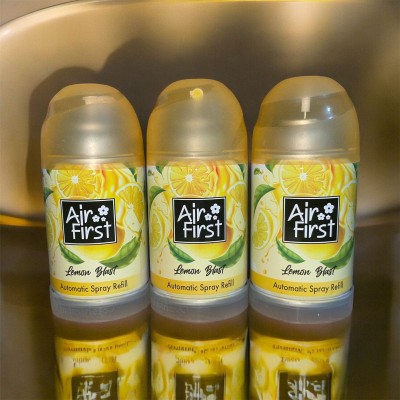 Air first LEMON BLAST REFILL COMBO PACK OF 3 PCS SUITABLE FOR ALL TYPES OF MACHINE Automatic Spray(3 x 225 ml)