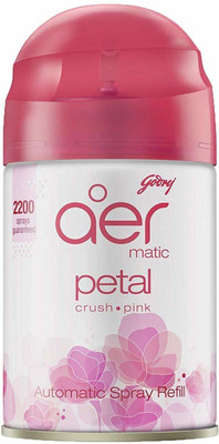 Godrej Aer Matic Refill-Automatic Air Freshener With Flexi Control|Petal Crush Pink (225ml) Car Freshener Refill Violet Valley Bloom(225 ml)