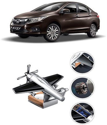 YUNEIK Car Solar Air Freshner Automatic Rotating Diffuser YK_SILVER-SINGLE-FAN-153(100 g)