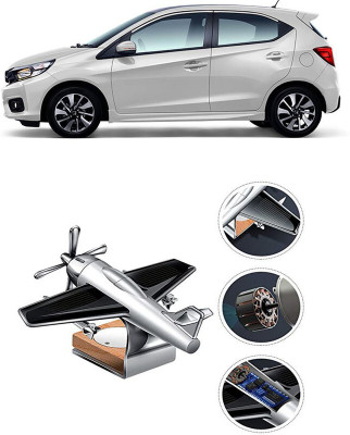 YUNEIK Car Solar Air Freshner Automatic Rotating Diffuser YK_SILVER-SINGLE-FAN-148(100 g)