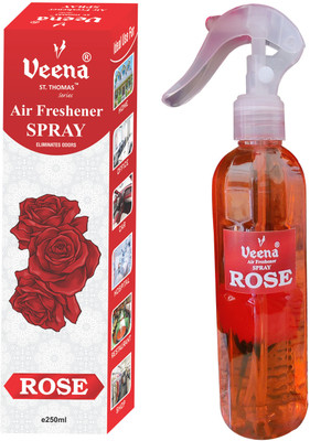 Veena ROSE Spray AIR FRESHENER 250ML ROSE(250 ml)