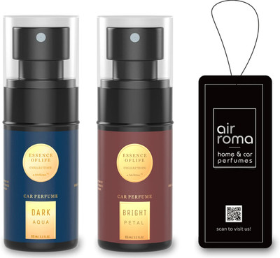 Airroma Dark Aqua, Bright Petal Car Freshener Spray Long-lasting Premium Car Perfume Air Freshener Scent(2 x 60 ml)