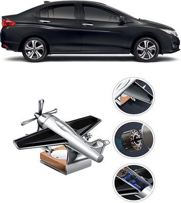 YUNEIK Car Solar Air Freshner Automatic Rotating Diffuser YK_SILVER-SINGLE-FAN-154(100 g)