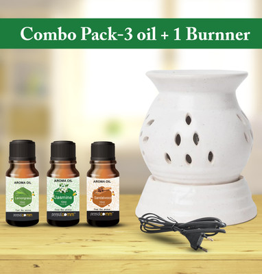 PeepalComm S4 Premium Home Scented Gift-Ceramic Electric Diffuser With 3 10ml Each Floral Aroma Oil, Diffuser Set, Refill Premium Home Scented Gift - Electric Ceramic Diffuser With 3 High Scented Aroma Oil ( 10ml Each ) Rose Jasmine Sandalwood Perfect For Home Scented And Home Décor(4 x 7.5 ml) PeepalComm S4 Premium Home Scented Gift-Ceramic Electric Diffuser With 3 10ml Each Floral Aroma Oil, Diffuser Set, Refill Premium Home Scented Gift - Electric Ceramic Diffuser With 3 High Scented Aroma Oil ( 10ml Each ) Rose Jasmine Sandalwood Perfect For Home Scented And Home Décor(4 x 7.5 ml)