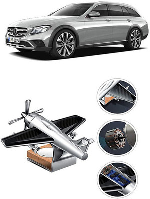 YUNEIK Car Solar Air Freshner Automatic Rotating Diffuser YK_SILVER-SINGLE-FAN-379(100 g)