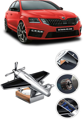 YUNEIK Car Solar Air Freshner Automatic Rotating Diffuser YK_SILVER-SINGLE-FAN-491(100 g)