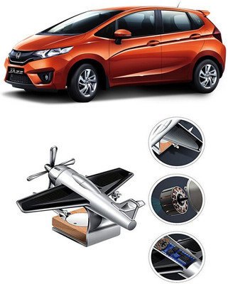 YUNEIK Car Solar Air Freshner Automatic Rotating Diffuser YK_SILVER-SINGLE-FAN-161(100 g)
