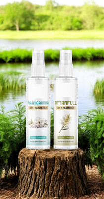 Influtive Air Freshener Rajnigandha & Attarfull Home, Car, Hotel Rooms & Office 200ml Car Freshener Spray Air Freshener Luxury Collection in Combo Set Original Rajnigandha+Attarfull For Home, Car, Hotel Rooms & Office Spray (100ml+100ml)-145(2 x 100 ml)