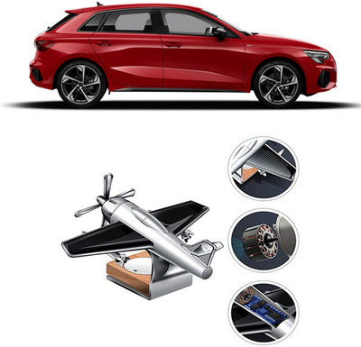 YUNEIK Car Solar Air Freshner Automatic Rotating Diffuser YK_SILVER-SINGLE-FAN-2(100 g)