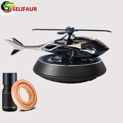 Selifaur Black Car Freshener French Perfume Solar Power Car Dashboard Helicopter Diffuser Set Air Freshener French Perfume(10 ml)