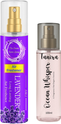 The Ocean Lavender, Room Spray 250ml And Ocean Whisper Perfume 100ml (Long Time Fragrance) Spray Lavender Room Spray 250ml And Ocean Whisper Perfume 100ml (Long Lasting Fragrance) Pack Of 2(350 ml)