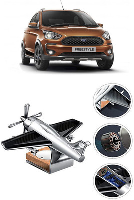 YUNEIK Car Solar Air Freshner Automatic Rotating Diffuser YK_SILVER-SINGLE-FAN-135(100 g)